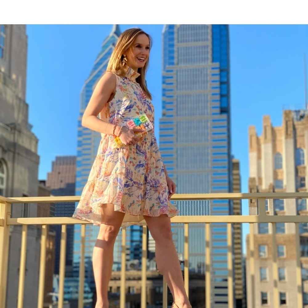 Amanda Uprichard floral sundress with ruched collar